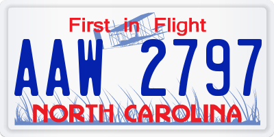 NC license plate AAW2797