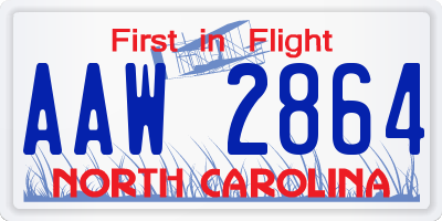 NC license plate AAW2864