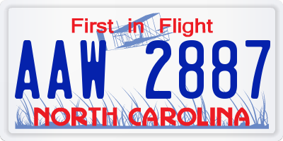 NC license plate AAW2887