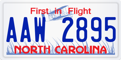 NC license plate AAW2895