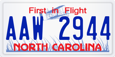 NC license plate AAW2944