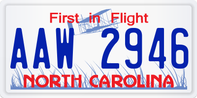 NC license plate AAW2946
