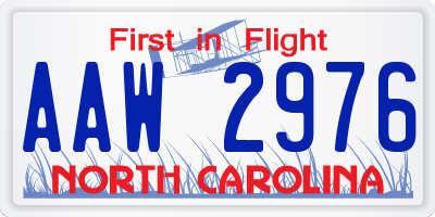 NC license plate AAW2976