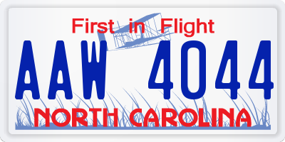 NC license plate AAW4044