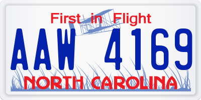 NC license plate AAW4169