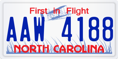 NC license plate AAW4188