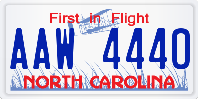 NC license plate AAW4440