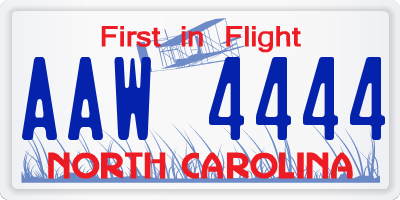 NC license plate AAW4444