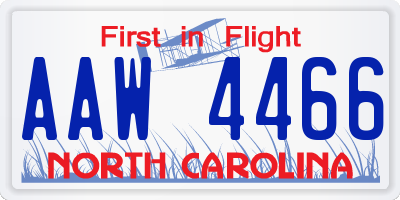 NC license plate AAW4466