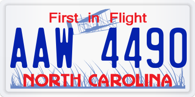 NC license plate AAW4490