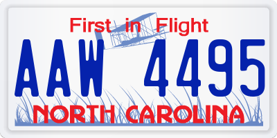 NC license plate AAW4495