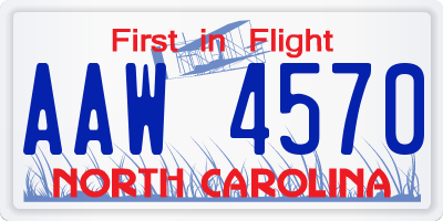 NC license plate AAW4570