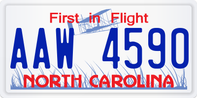 NC license plate AAW4590