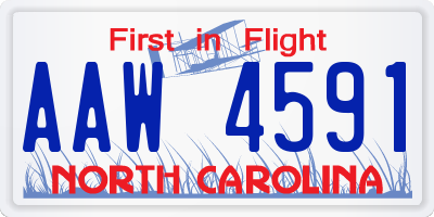 NC license plate AAW4591