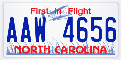 NC license plate AAW4656