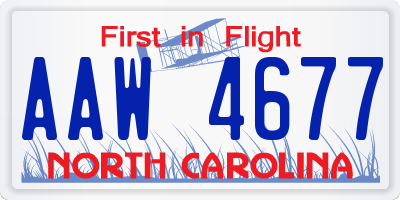 NC license plate AAW4677