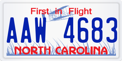 NC license plate AAW4683