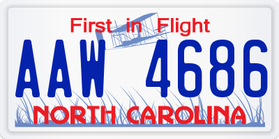 NC license plate AAW4686