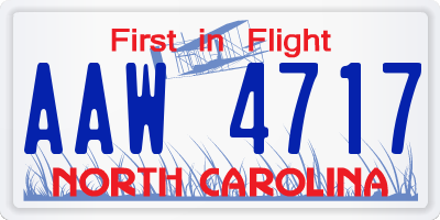 NC license plate AAW4717