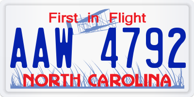 NC license plate AAW4792