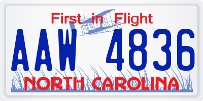 NC license plate AAW4836