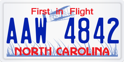 NC license plate AAW4842