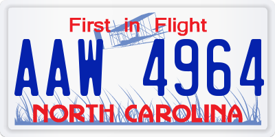 NC license plate AAW4964
