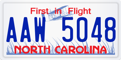 NC license plate AAW5048