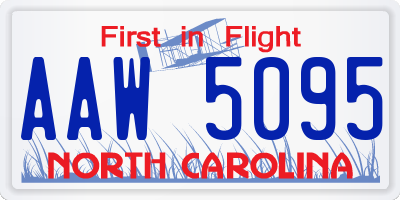 NC license plate AAW5095