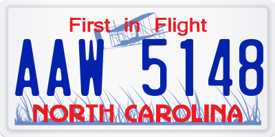 NC license plate AAW5148
