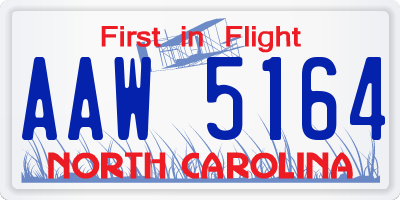 NC license plate AAW5164