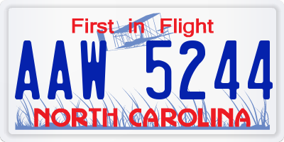 NC license plate AAW5244