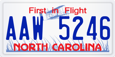 NC license plate AAW5246