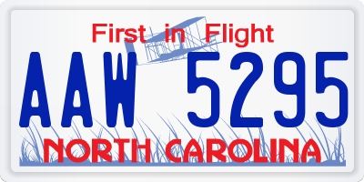 NC license plate AAW5295