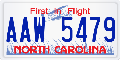 NC license plate AAW5479