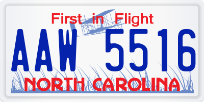 NC license plate AAW5516
