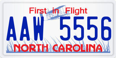 NC license plate AAW5556