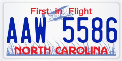 NC license plate AAW5586