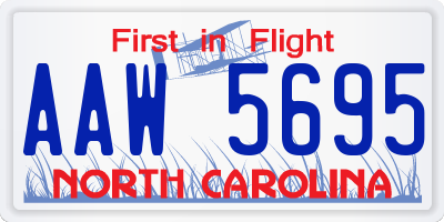 NC license plate AAW5695