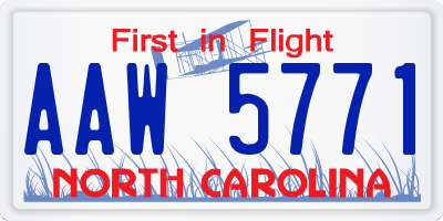 NC license plate AAW5771