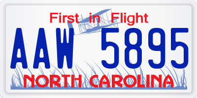 NC license plate AAW5895