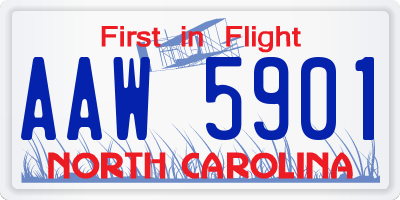 NC license plate AAW5901