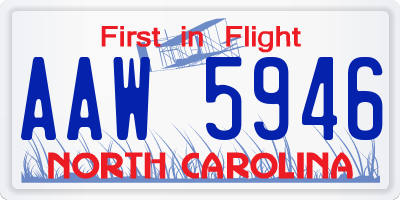 NC license plate AAW5946