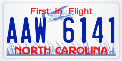 NC license plate AAW6141