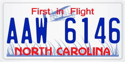 NC license plate AAW6146