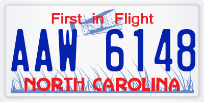 NC license plate AAW6148