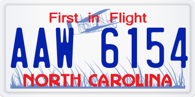 NC license plate AAW6154