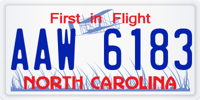 NC license plate AAW6183