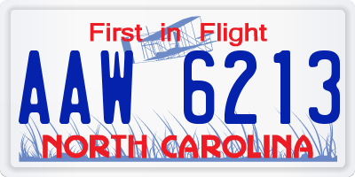NC license plate AAW6213