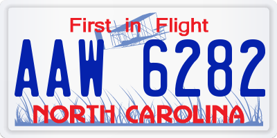 NC license plate AAW6282